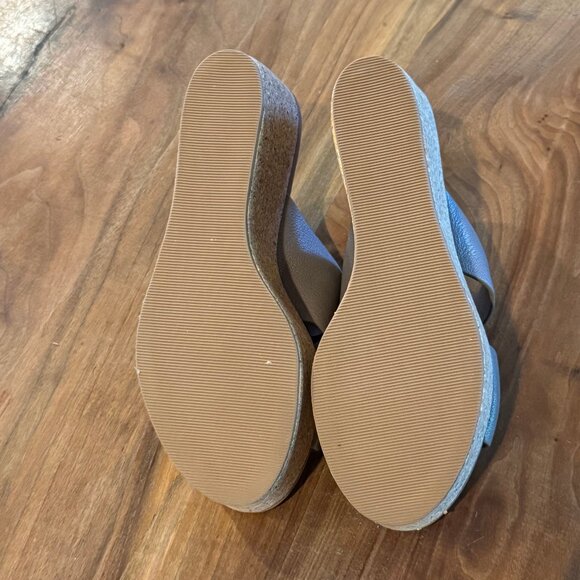 See By Chloe Dania Leather Cork Wedge Platform Sandals Pebble Gray Taupe - Picture 3 of 8